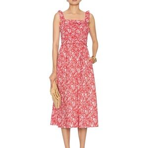 Sea New York Lucille Liberty Print Pleated Midi Dress size 4